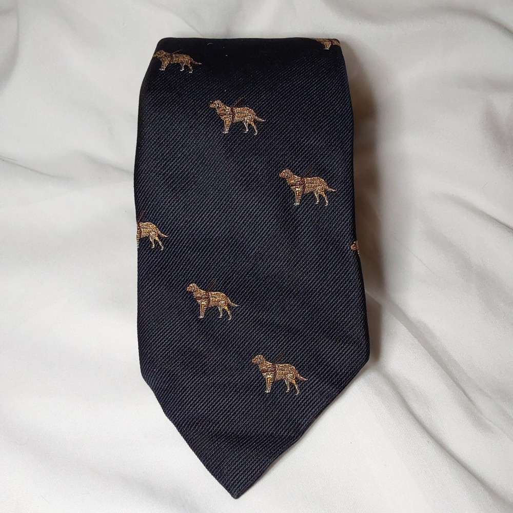 Robert Talbott Silk Tie Made For  Guide Dogs For The Blind Navy  Made in the USA